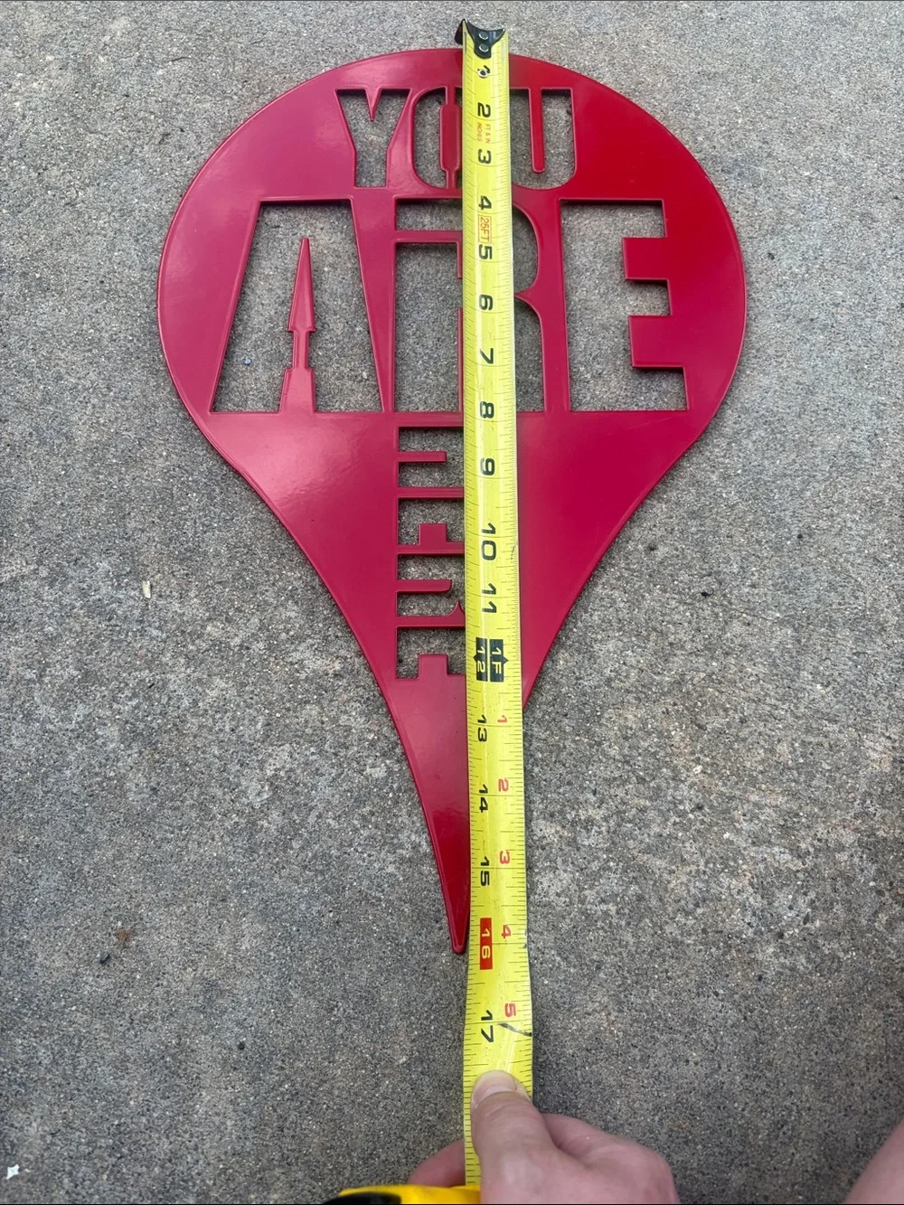 Red 'YOU ARE HERE' Metal Sign